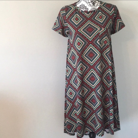 LuLaRoe Cassie Dress With Fall Colors Size Small - Picture 3 of 9